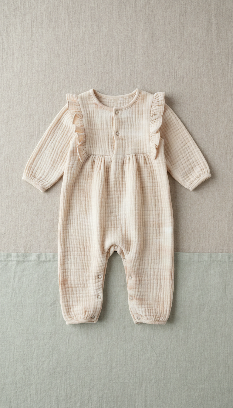 Cotton Cloud Onesie with Envelope Neckline