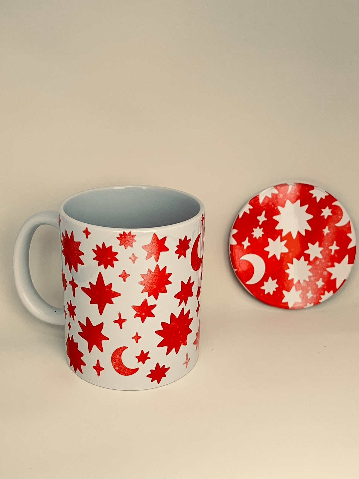 Coffee Mug and Coaster Set - Stars and Moons