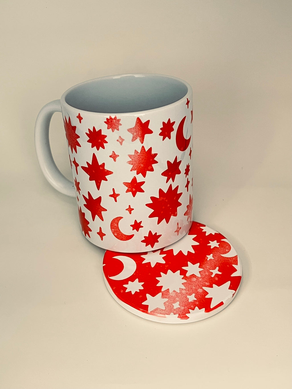 Coffee Mug and Coaster Set - Stars and Moons