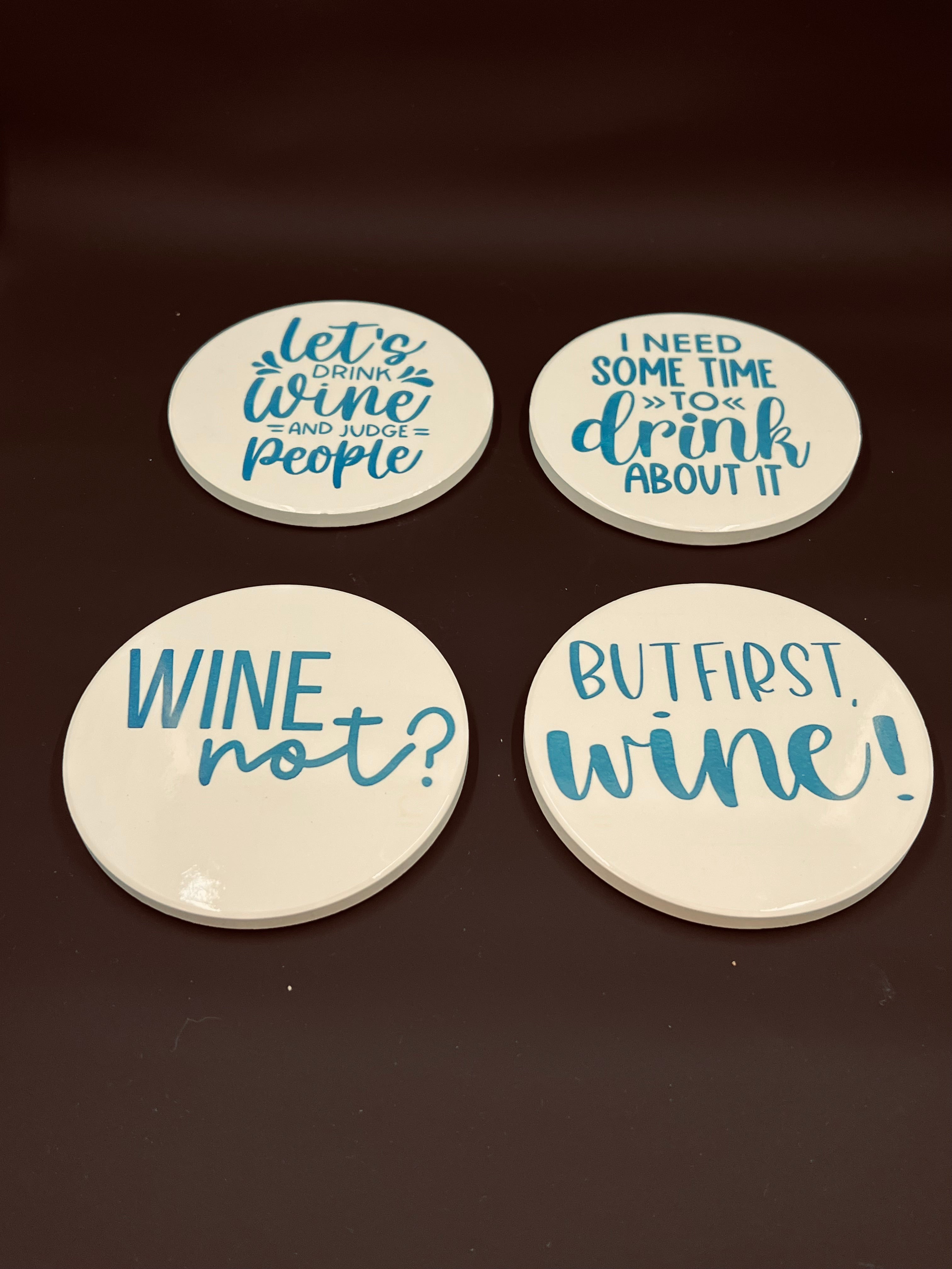 Ceramic Coasters - Wine Not