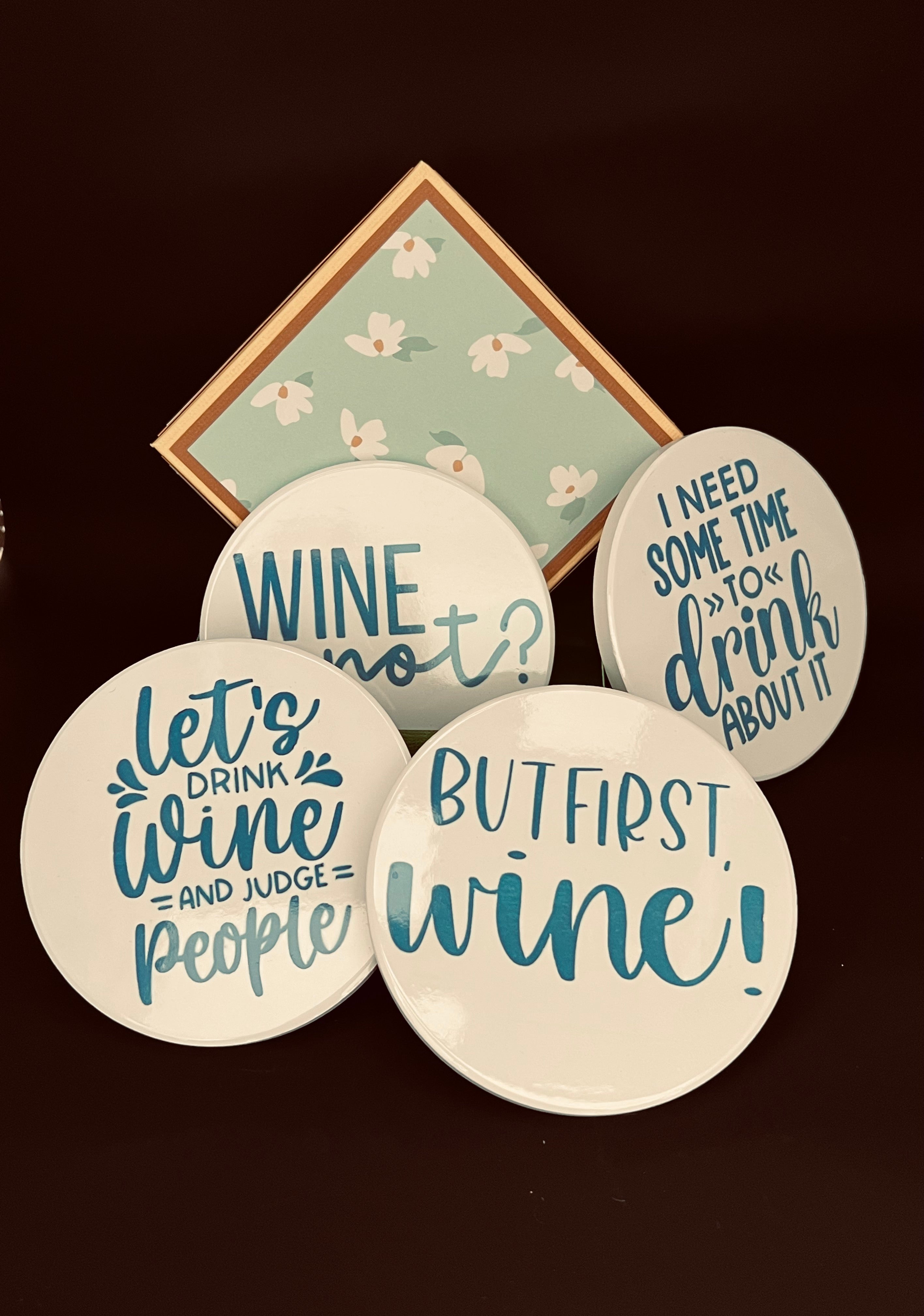 Ceramic Coasters - Wine Not