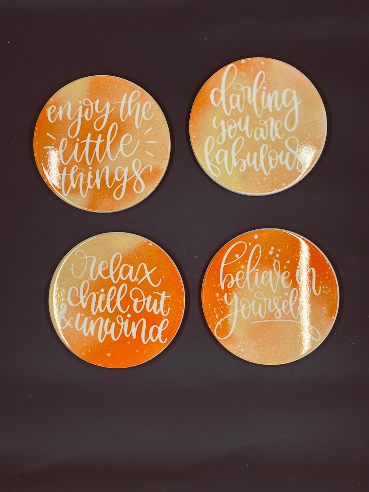 Ceramic Coasters - Orange
