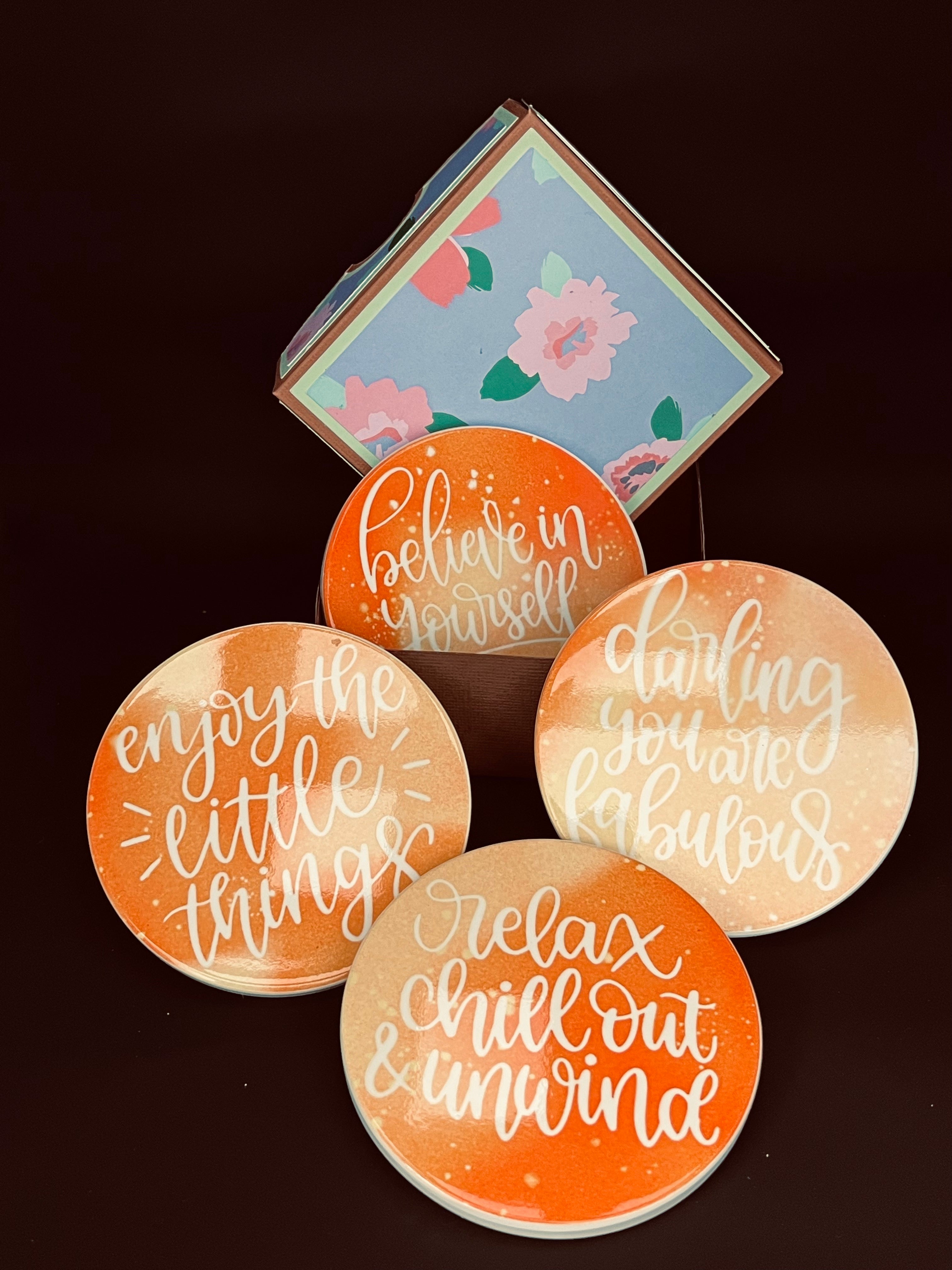 Ceramic Coasters - Orange