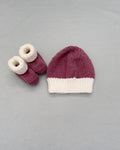 Knitted Baby Booties and Beanie Set